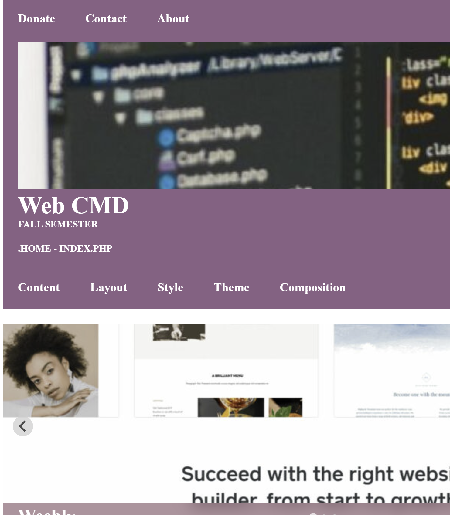 web content management home